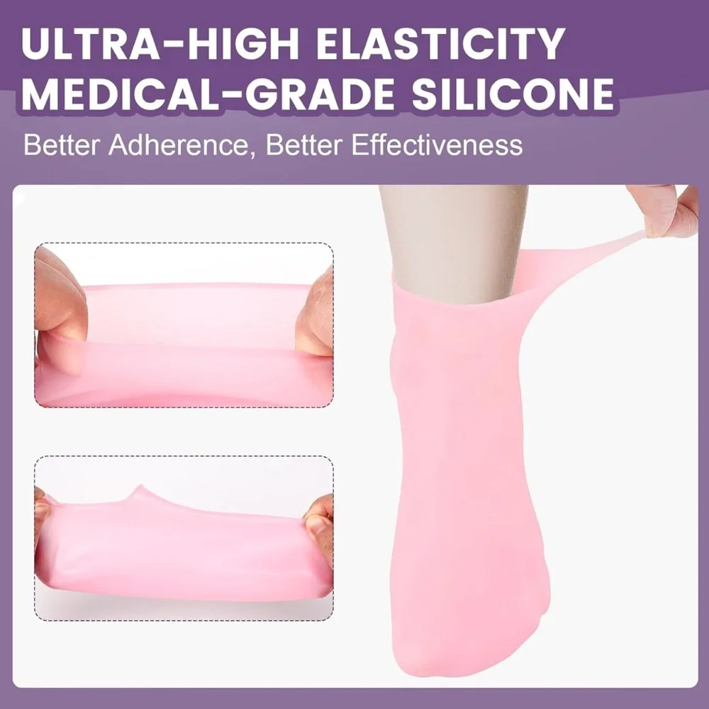 Unisex Silicone Socks & Gloves for Dry Cracked Skin (Socks Fits Up to Size 8.5)